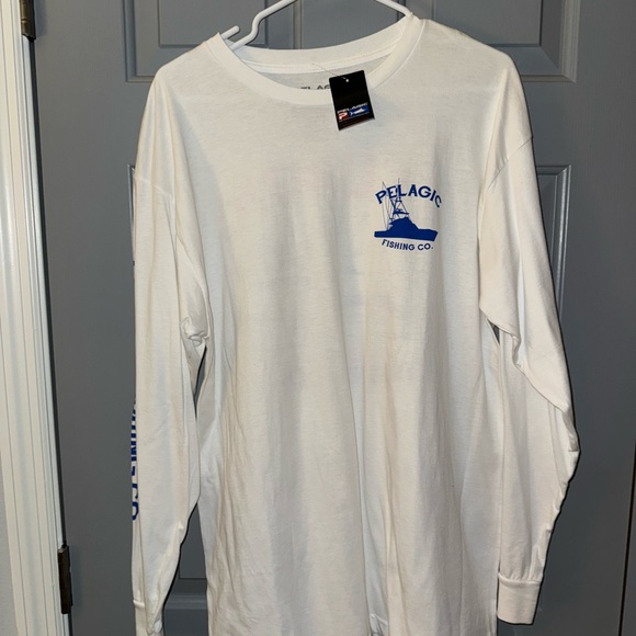 Pelagic White Tee with Blue Logo - Picture 1 of 3